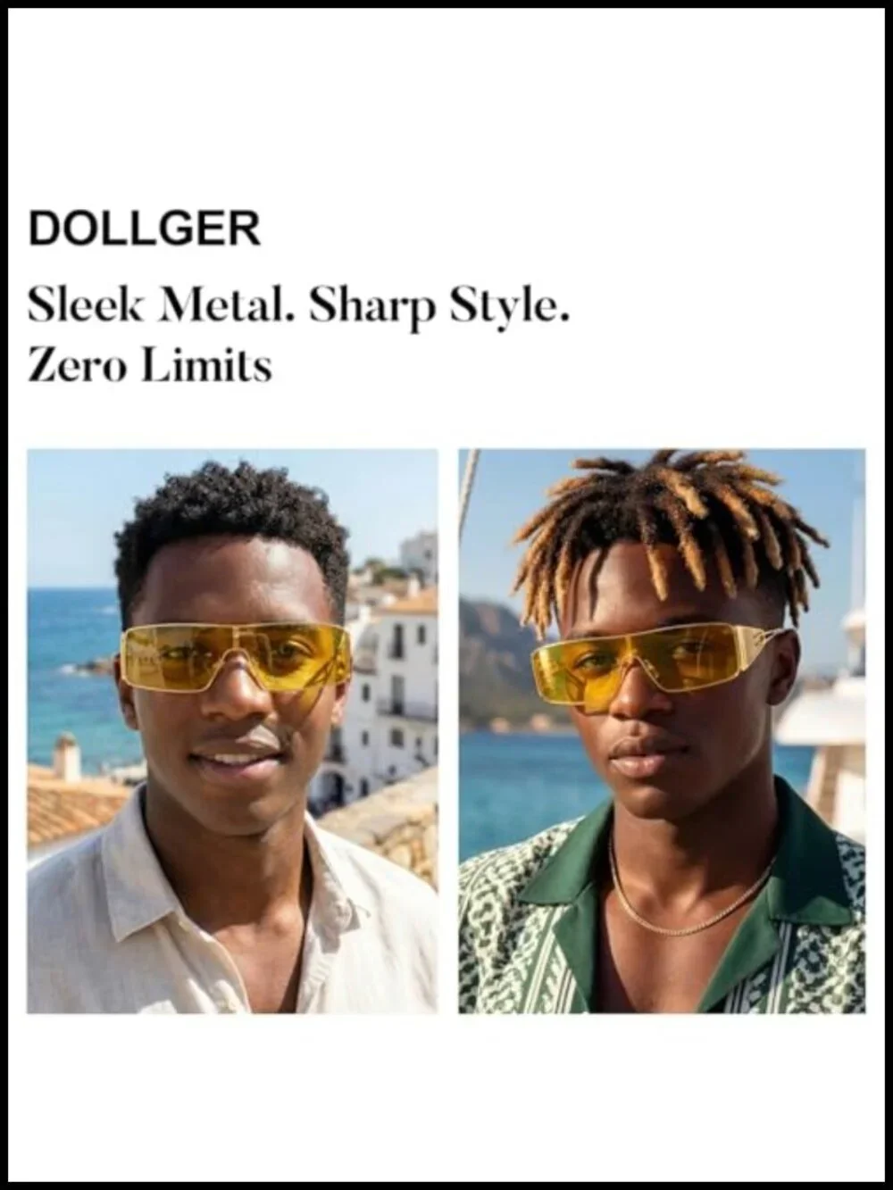Oversized Y2K Rectangle Sunglasses for Women Men, Metal Frame UV Protection,